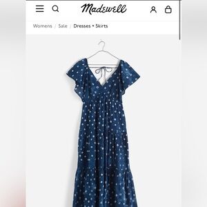 Madewell Navy Floral Midi Dress